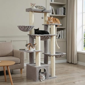 large cat tree for big cats heavy duty no wobble cat tower with hammock stable design for indoor cats