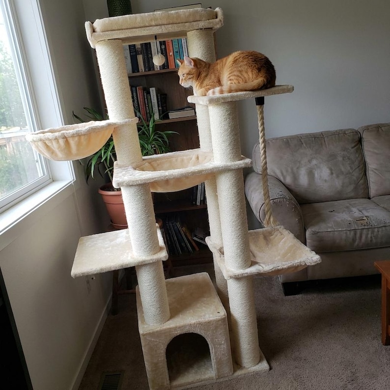 large cat tree for big cats heavy duty no wobble cat tower with hammock stable design for indoor cats