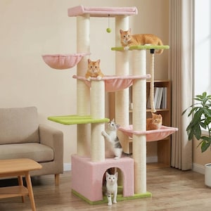 large cat tree for big cats heavy duty no wobble cat tower with hammock stable design for indoor cats