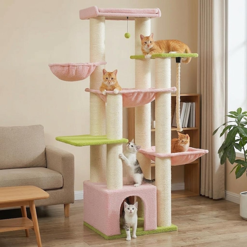 large cat tree for big cats heavy duty no wobble cat tower with hammock stable design for indoor cats
