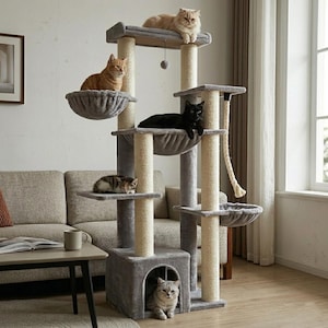 large cat tree for big cats heavy duty no wobble cat tower with hammock stable design for indoor cats