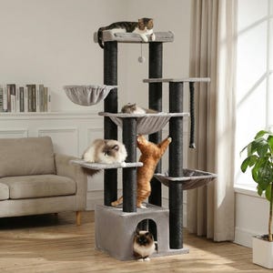 large cat tree for big cats heavy duty no wobble cat tower with hammock stable design for indoor cats