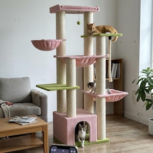 large cat tree for big cats heavy duty no wobble cat tower with hammock stable design for indoor cats