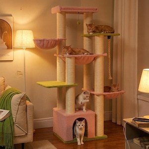 large cat tree for big cats heavy duty no wobble cat tower with hammock stable design for indoor cats