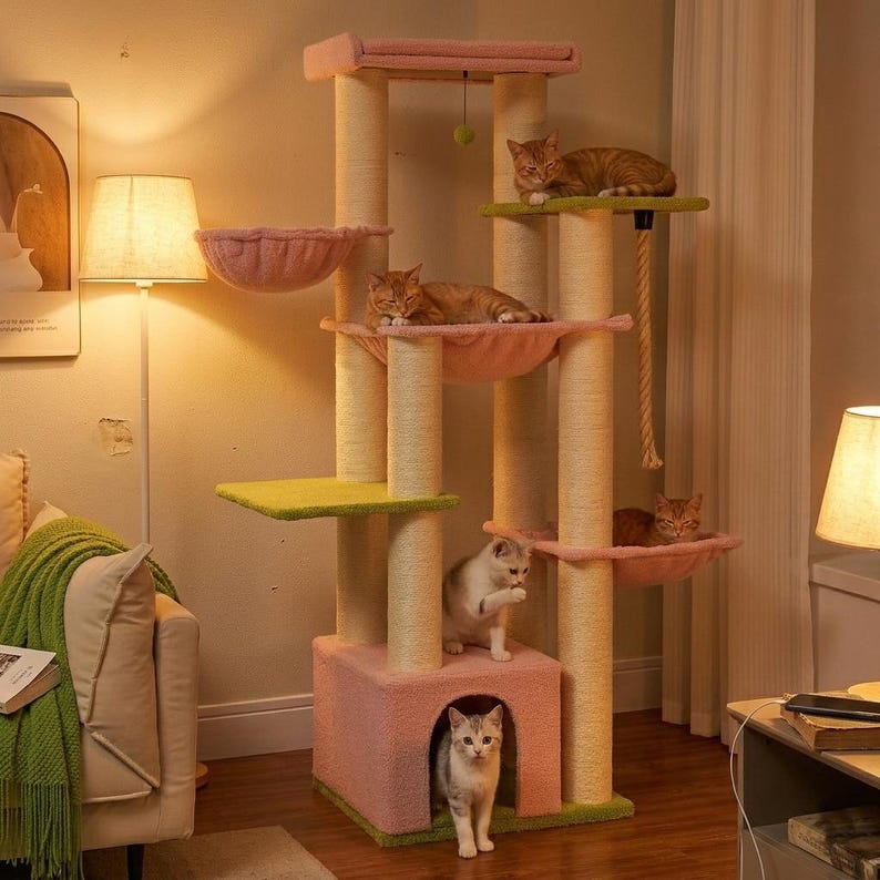 large cat tree for big cats heavy duty no wobble cat tower with hammock stable design for indoor cats