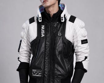 Cyberpunk 2077 Inspired NUSA Infiltrator Jacket | Gaming Cosplay Leather Costume