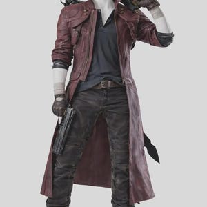 DMC 5 Dante Leather Coat: Red Cosplay Trench - Devil Hunter Costume