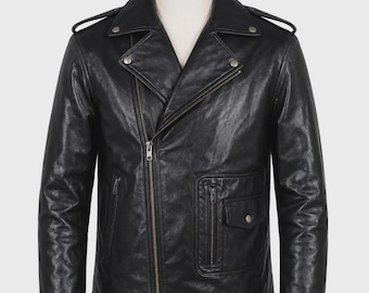 Giacca in pelle nera ispirata a John Travolta, T-Birds e Danny Zuko di Grease.