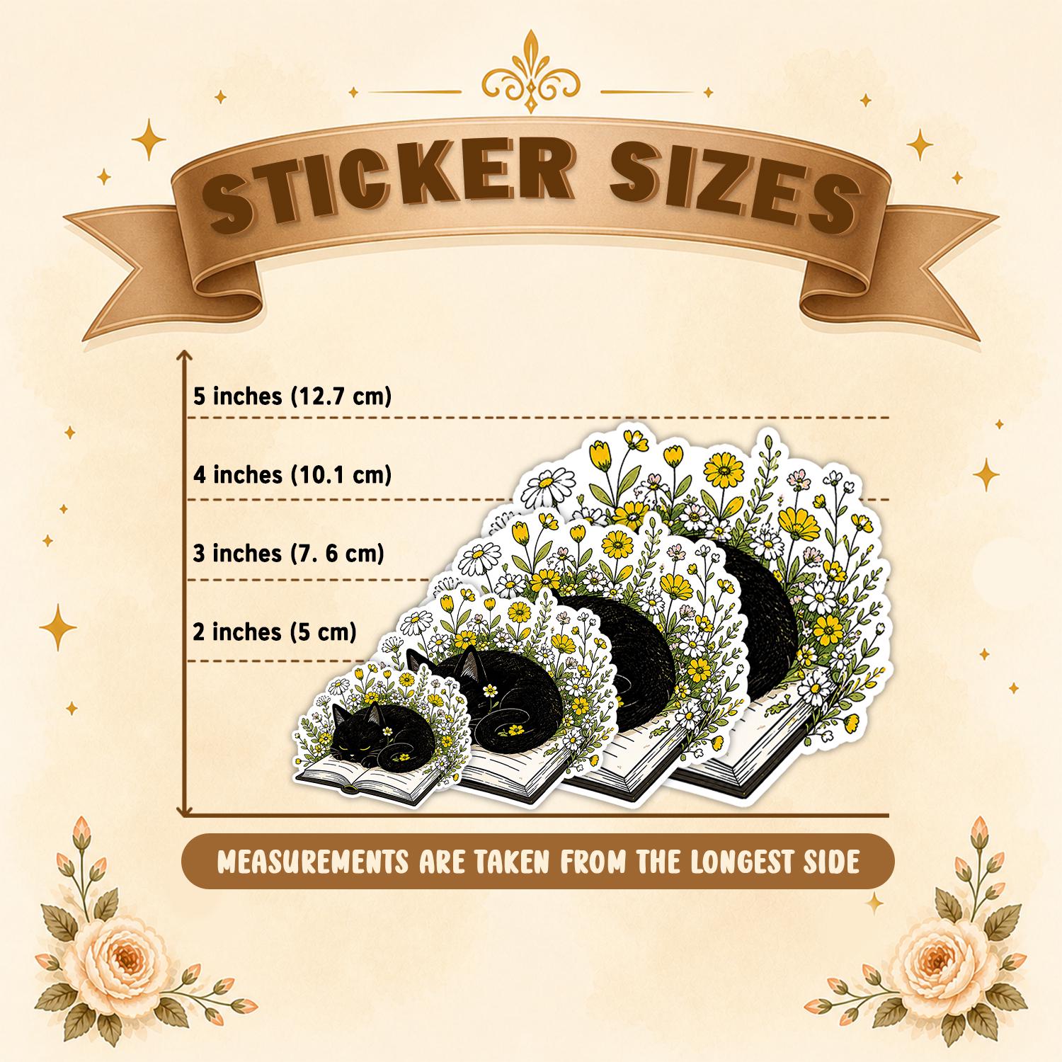 Black Cat Book Sticker – Wildflowers Glossy Waterproof Vinyl Decal - Etsy