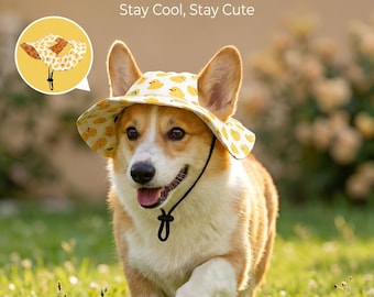 Personalized Duck Pet Sun Hat, Adjustable Strap, Summer Outdoor Protection (Dog Cat)