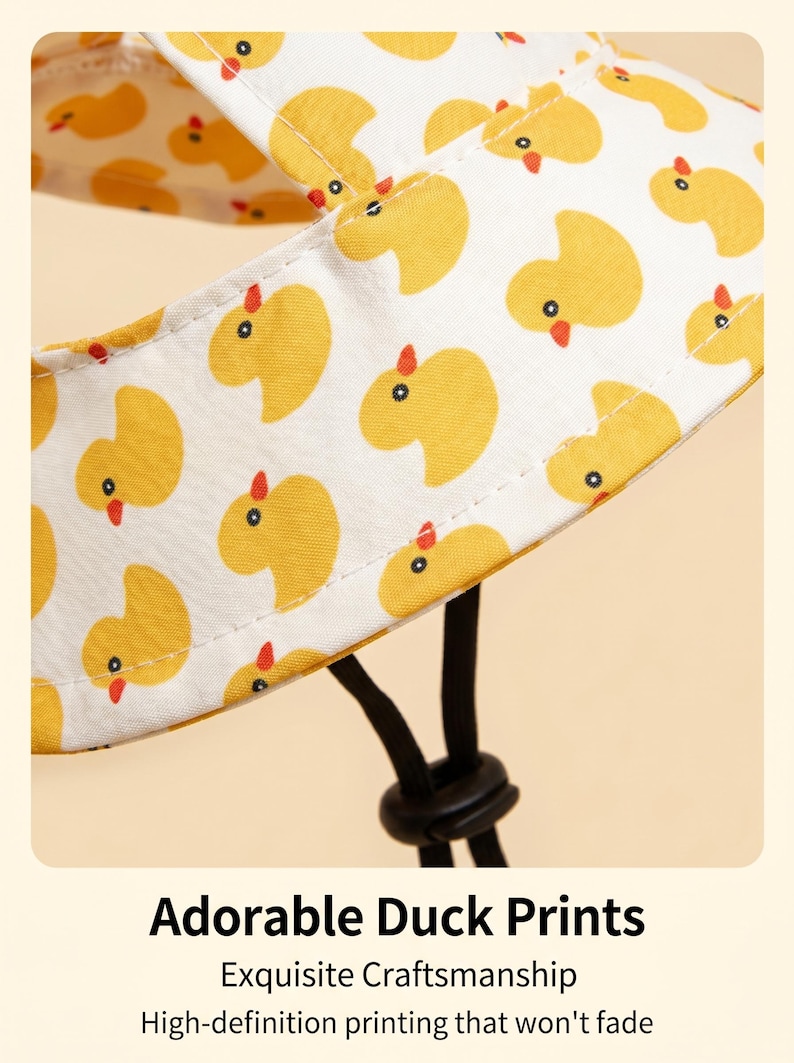 Personalized Duck Pet Sun Hat, Adjustable Strap, Summer Outdoor ...