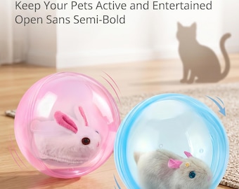 Interactive Cat Toy Ball, Automatic Moving Smart Ball, USB Rechargeable Boredom Relief Toy for Indoor Cats & Small Dogs