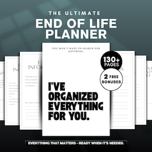 End of Life Planner Printable | Emergency Binder PDF, Legacy Planner & Important Information Organizer, Just In Case Bundle, Funeral Planner