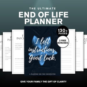 End of Life Planning Folder Printable - Just in Case | Family Emergency Bundle, Editable Life End Document Organizer