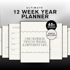 12 Week Year Business Planner, 90 Day Goal Setting System, Quarterly Productivity Tracker for Entrepreneurs, Focus & Execution PDF