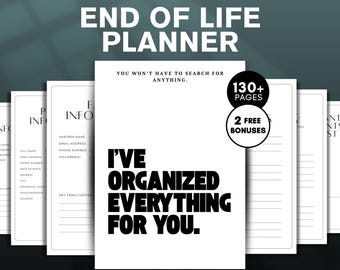 End of Life Planner Printable | Emergency Binder PDF, Legacy Planner & Important Information Organizer, Just In Case Bundle, Funeral Planner