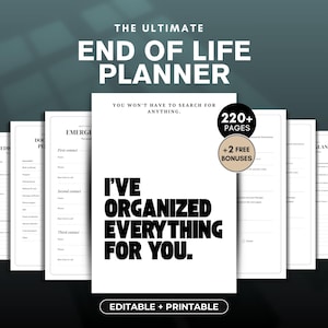 End of Life Planner Printable | Emergency Binder PDF, Legacy Planner & Important Information Organizer, Just In Case Bundle, Funeral Planner