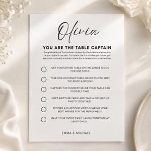 Wedding Table Captains Game, Guest Icebreaker Activity, Minimalist Style, Table Cards, Canva Editable (Digital Download)