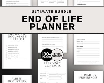 End of Life Planner Printable – Emergency Binder & Just In Case Planner PDF, Funeral Planner