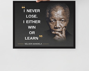 Stampa con citazione motivazionale di Nelson Mandela – Quadro ispiratore sui diritti civili, idea regalo / Decorazione d'interni afrocentrica