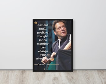 Stampa con citazione motivazionale di Imran Khan – Quadro ispiratore del leader pakistano, idea regalo / Decorazione murale musulmana Desi