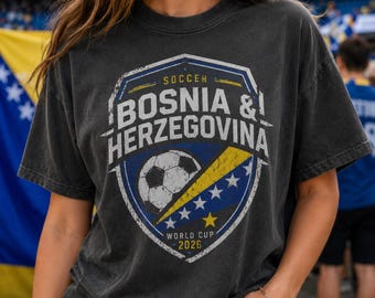 Vintage Bosnia and Herzegovina Soccer Shirt, Retro Bosnia and Herzegovina Football Tee, 2026 International Sports Summer Matchday Outfit