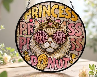 Dungeon Princess Donut Suncatcher, Dungeon Crawler Carl Stained Glass Suncatcher, Dungeon Carl Fan Window Hanging, Fantasy Novel Lover Decor