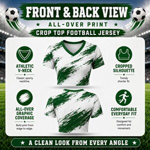 Custom Croatia Soccer Crop Top Jersey, Personalized Croatia Soccer Jersey Crop Tee, Support Football Team, Game Day Outfit immagine 6