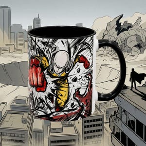 Mug Café One Punch Man - Modèle 659 - Céramique Blanche 325 Ml - Neuf - Idée Cadeau Manga