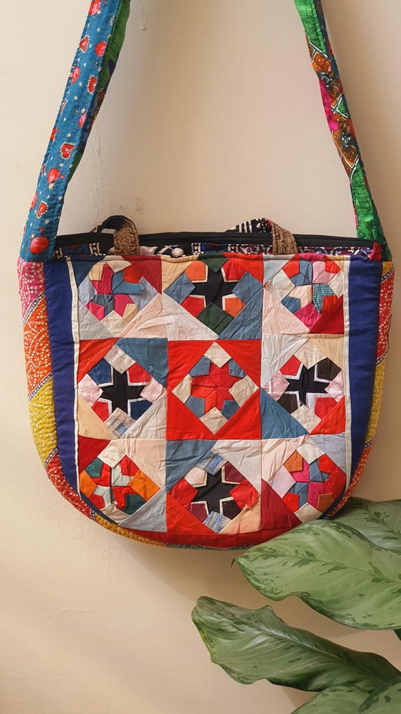 Large Geometric Patchwork Tote Bag - Artisan Sind… - image 1
