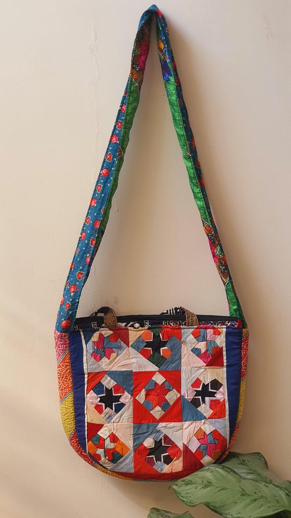 Large Geometric Patchwork Tote Bag - Artisan Sind… - image 4