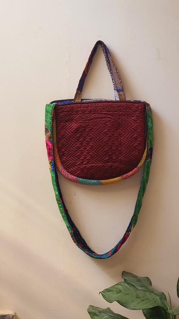 Large Geometric Patchwork Tote Bag - Artisan Sind… - image 3