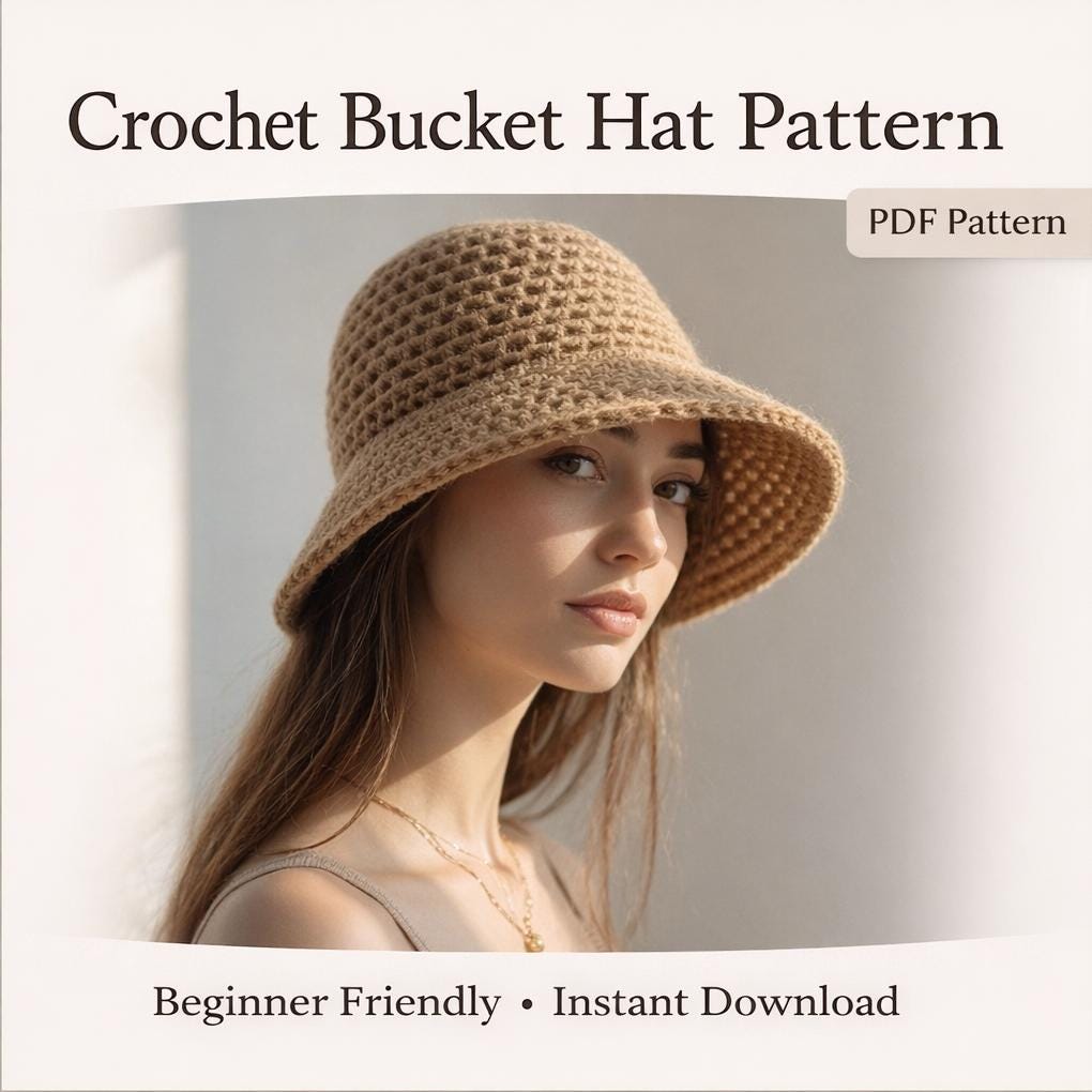 Crochet Bucket Hat Pattern Beginner Friendly Summer