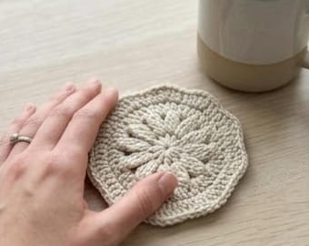 Luxe Blütenblatt Untersetzer Häkelanleitung – Anfänger Blumen Mug Rug (PDF Download)