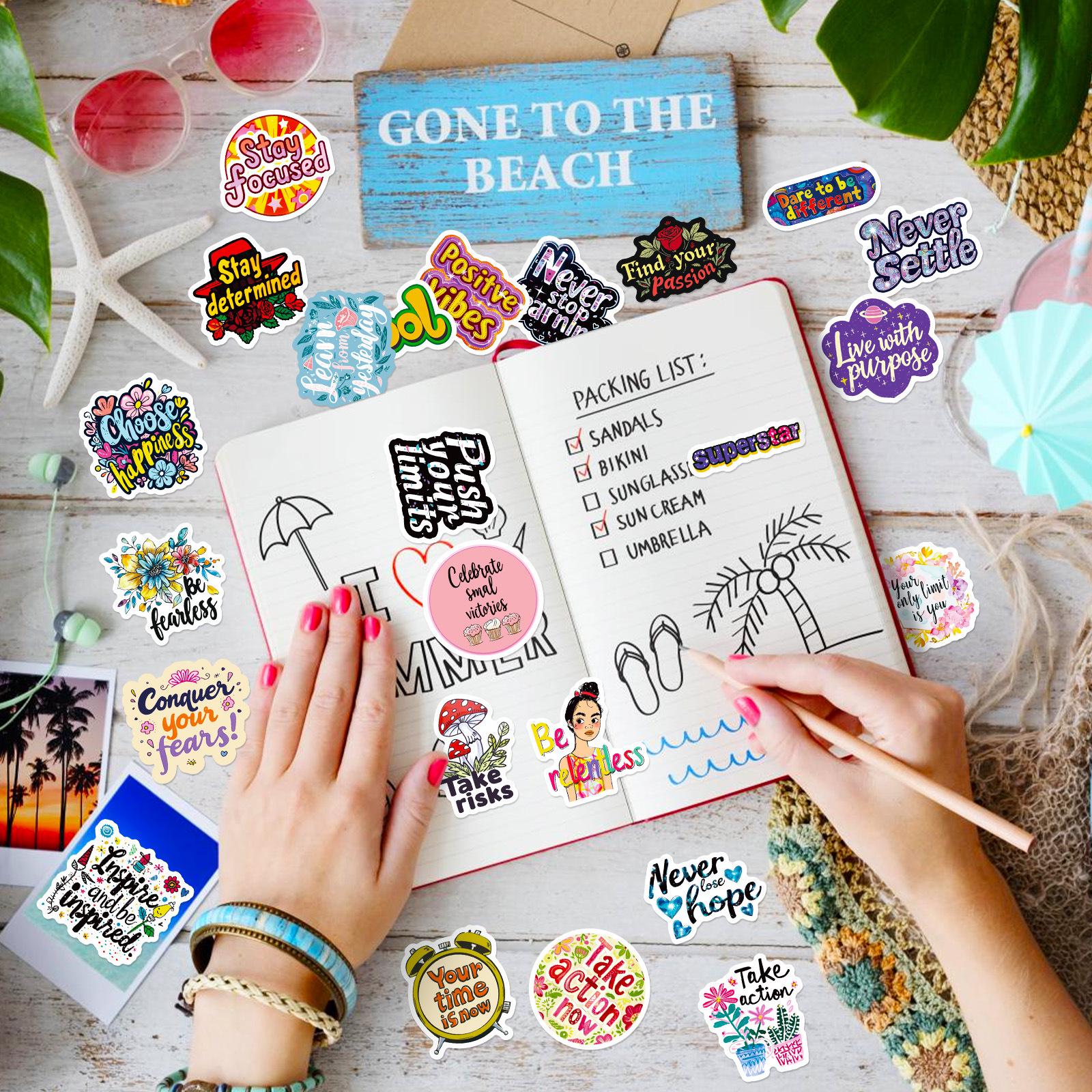 50PCS Motivational Sticker Pack, Inspirational Quote Stickers, Positive ...