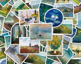 50 STÜCKE Vintage Impressionismus Sticker Pack, Vintage Aufkleber, Kunstaufkleber, Retro Aufkleber für Künstler, Journal, Scrapbook