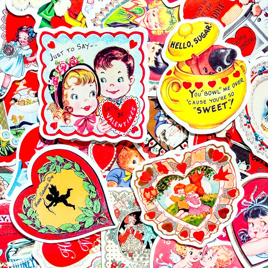 Rematic Sticker 50PCS Ephemera Love Sticker, Romantic Stickers, Vintage Sticker, Cute ...
