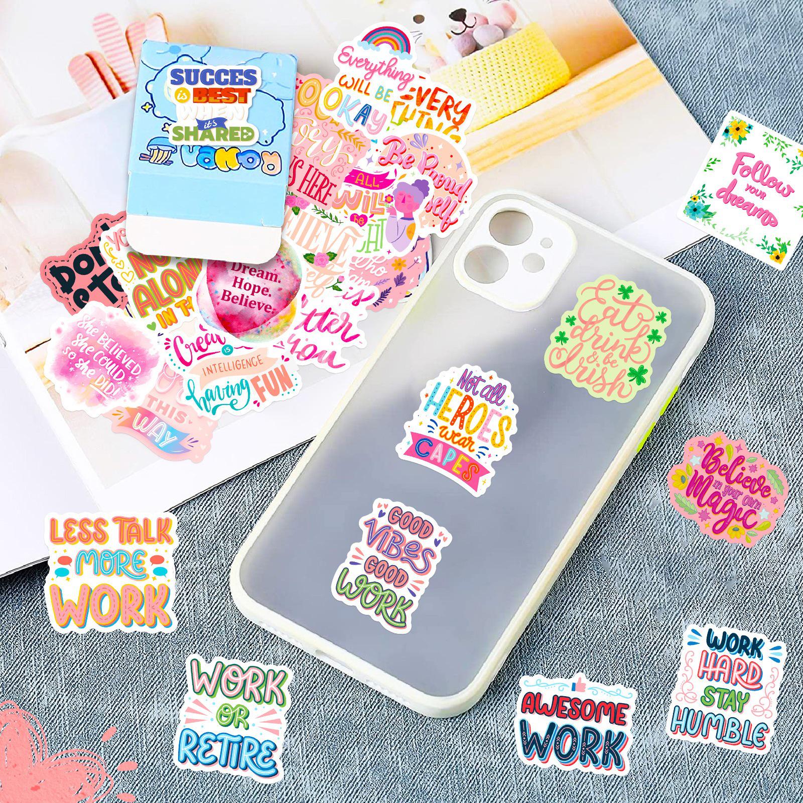 50PCS Positive Pink Quote Sticker Pack, Positive Stickers, Uplifting ...