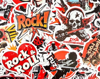 50PCS Hip Hop Stickers & Punk Sticker, Graffiti Art Sticker, Rock Graffiti Sticker, Guitar Sticker for Water Bottle, Skateboard, Music Lover