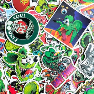 Paquete de 50 pegatinas de terror punk, pegatinas de monstruos espeluznantes, pegatinas de grafitis vintage, pegatinas de criaturas espeluznantes para cascos y botellas de agua.