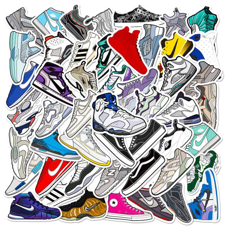 50PCS Sneaker Streetwear Sticker Pack, Sport Stickers, Shoe Stickers ...