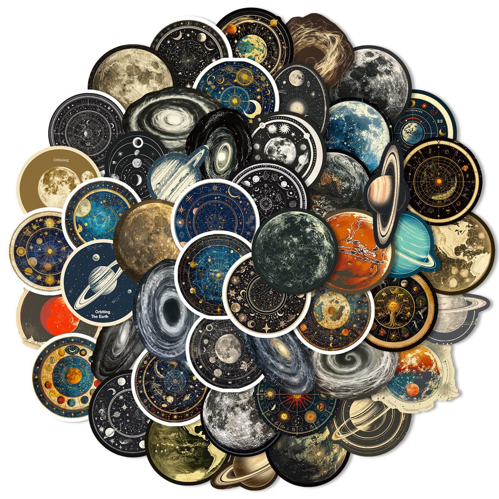 50PCS Space Planet Sticker Pack, Galaxy Aesthetic Stickers, Astronomy ...