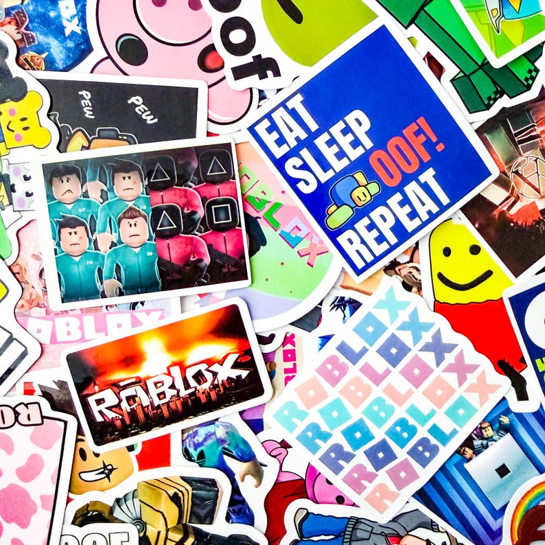 50PCS Block Game Stickers Pack, Cartoon Gaming Stickers, Pixel Blocky ...