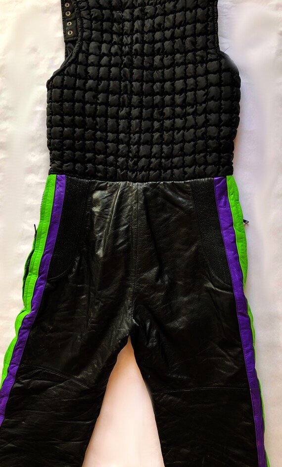 vintage Leather Snowmobile Suit 2 Piece Jacket and Bi… Gem