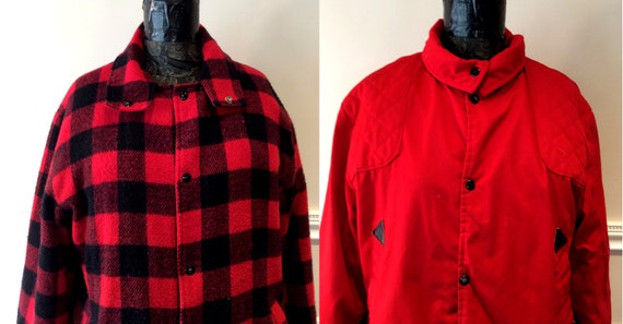 vintage Plaid Hunting Jacket Lumberjack Black and… - image 2