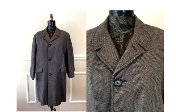 vintage 60s late 50s Plaid Coat Croydon Zephyr Ch… - image 1