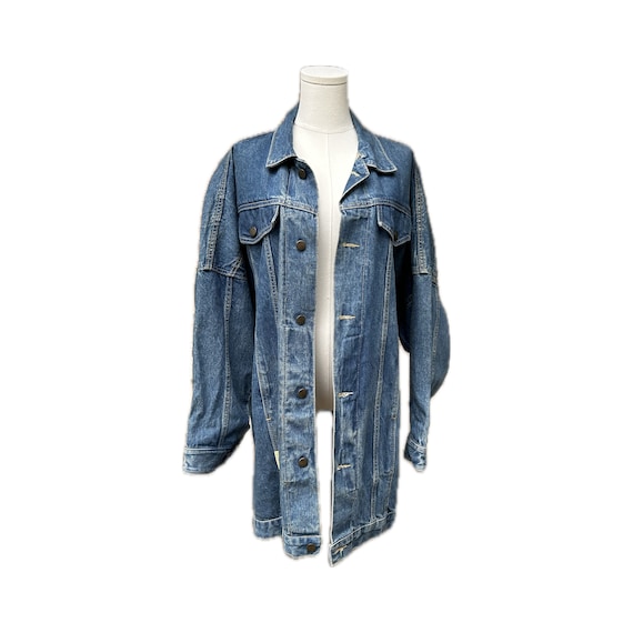 Extra long denim jacket best sale
