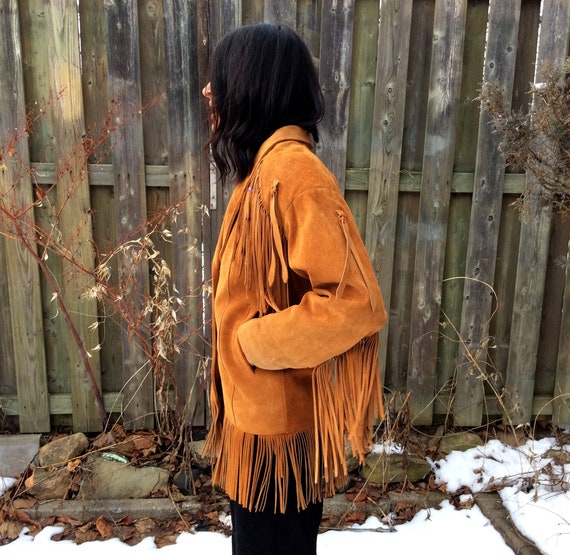 vintage Suede Fringed Jacket by Excelled Unisex 1… - image 5