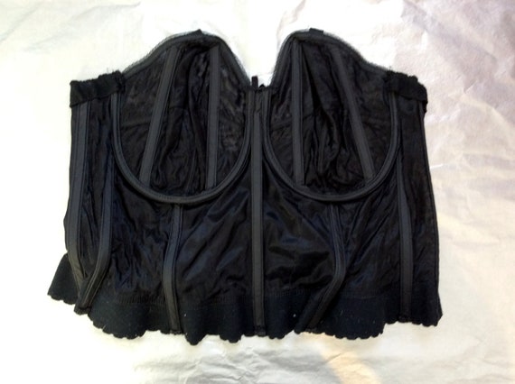 vintage Black Lace Bustier / Pin Up Burlesque / S… - image 8