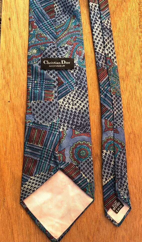 vintage late 80s/90s Christian Dior Silk Tie Wide… - image 5